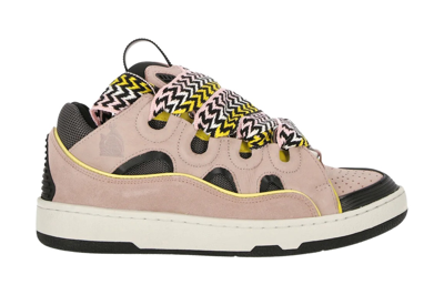 Pre-owned Lanvin Curb Sneaker Pink Black Yellow (women's) In Pink/black/yellow