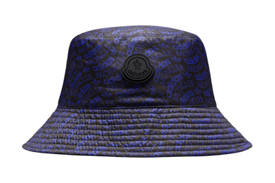 Pre-owned Moncler X Adidas Originals Reversible Bucket Hat Black & Blue