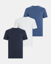 Allsaints Brace Brushed Cotton T-shirts 3 Pack In Depth Blu/blue/wht
