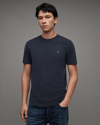 Allsaints Brace Brushed Cotton Crew Neck T-shirt In Blue