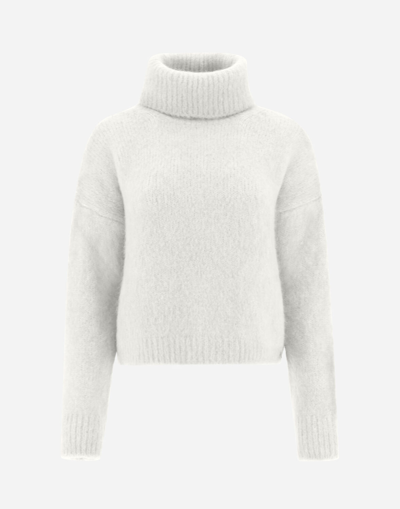Herno Sweater In Fluffy Wool In ナチュラル