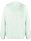 Bonsai Cotton Chenille Knit Crewneck Sweater In Ice