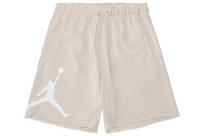 Pre-owned Nike Air Jordan Essentials French Terry Fleece Shorts Beige