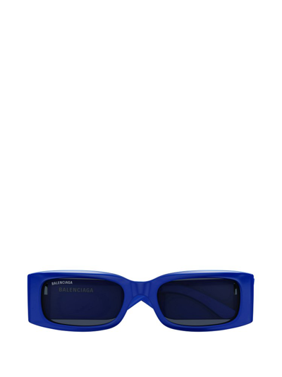Balenciaga Eyewear Rectangle Frame Sunglasses In Blue