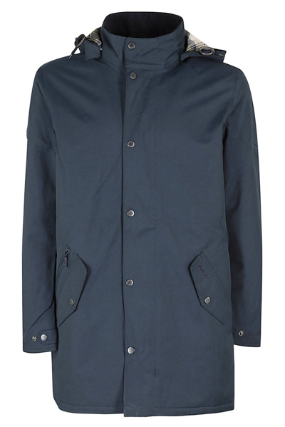 Barbour Chelsea Mac Jacket In Navy/forest