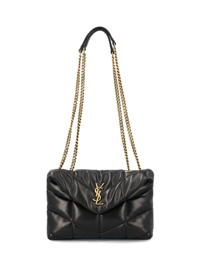 Saint Laurent Puffer Toy Quilted Leather Shoulder Bag In Black