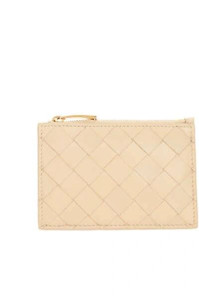 Bottega Veneta Intrecciato Key Pouch In Beige