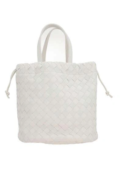 Bottega Veneta Small Castello Bucket Bag In White