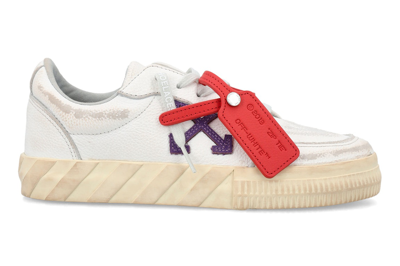 Pre-owned Off-white Vulcanized Low Distressed White Purple (women's) In White/purple