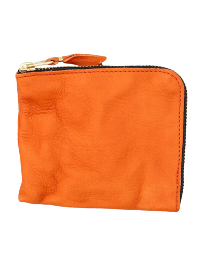 Comme Des Garçons Wallet Classic Zip In Orange