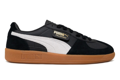 Pre-owned Puma Palermo Leather Black Feather Grey Gum In Black/feather Grey/gum