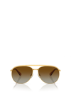 Swarovski Pavé Metal Aviator Sunglasses In Gold