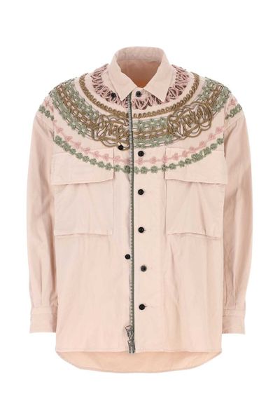 Sacai Embroidered Detailed Zip In Pink