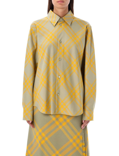 Burberry Long Sleeved Checked Buttoned Shirt In Multi