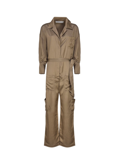 Golden Goose Deluxe Brand Long Sleeve Buttoned Jumpsuit In Brown