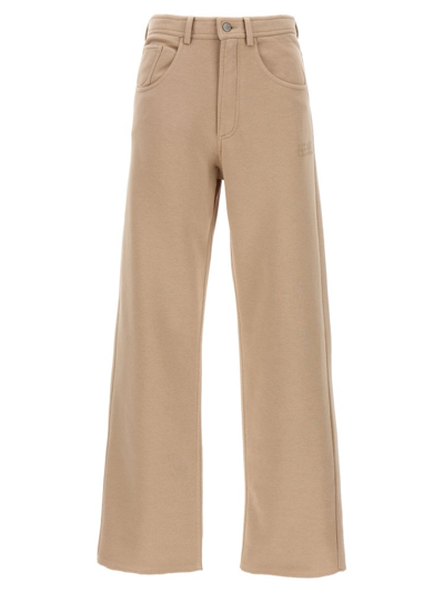 Mm6 Maison Margiela Straight Leg Sweat Pants In Beige