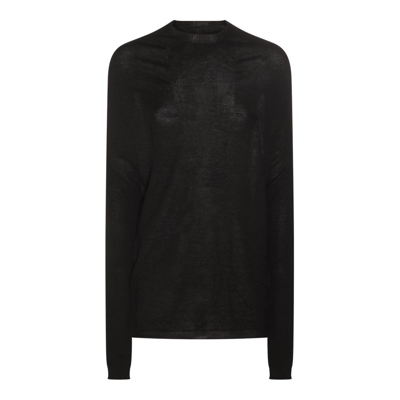 Rick Owens Crater Knitted Crewneck Jumper In Black