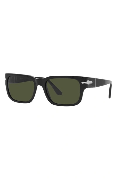 Persol 58mm Rectangular Sunglasses In Black