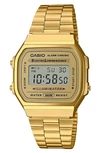 Casio Vintage A168wg-9vt Digital Bracelet Watch, 33.5mm X 28.6mm In Gold