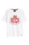Hugo Boss Boss X Nfl Stretch-cotton T-shirt With Collaborative Branding In Bucs