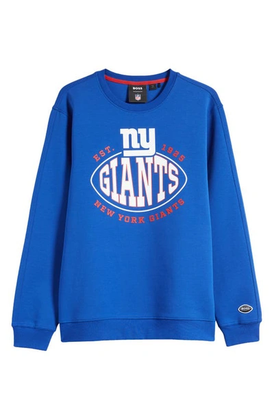 Hugo Boss Boss X Nfl Cotton-blend Sweatshirt With Collaborative Branding In Giants