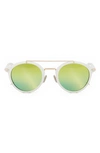 Dior The Blacksuit 50mm Small Round Sunglasses In Ivory Green Mirror