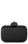 Olga Berg Rosa Crystal Lock Frame Clutch In Black