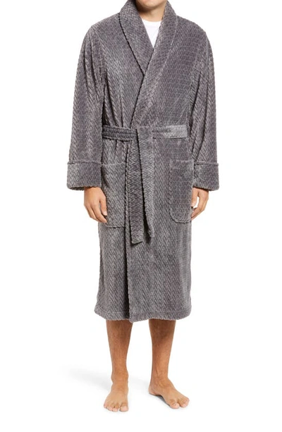 Nordstrom Plush Jacquard Robe In Grey Tornado