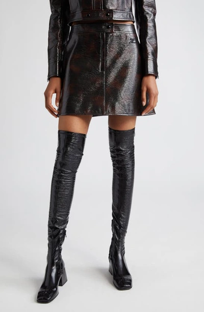 Courrèges High-waisted Mini Skirt In Brown