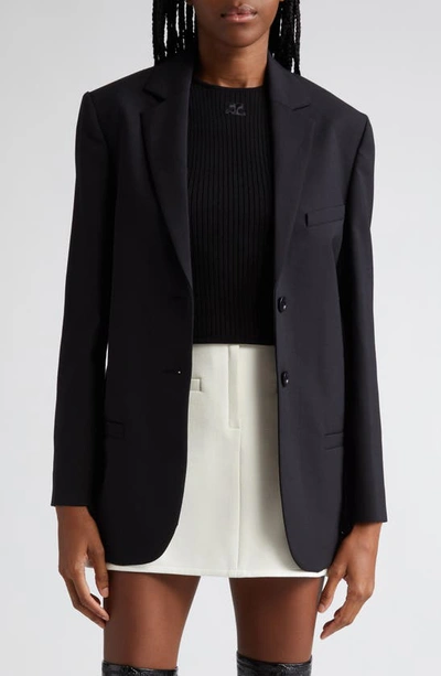 Courrèges Strap Single-breasted Blazer In Black