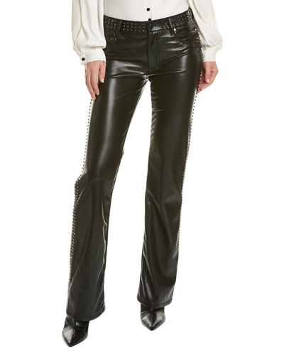 Alice And Olivia Faux-leather Flared Pants In Black