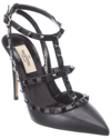 Valentino Rockstud Caged 100 Leather Pump In Black