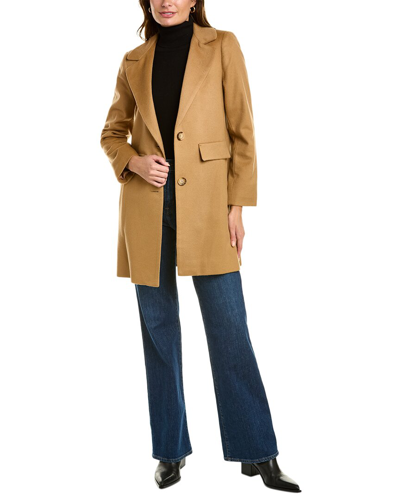 Sofiacashmere Wool & Cashmere-blend Coat In Brown