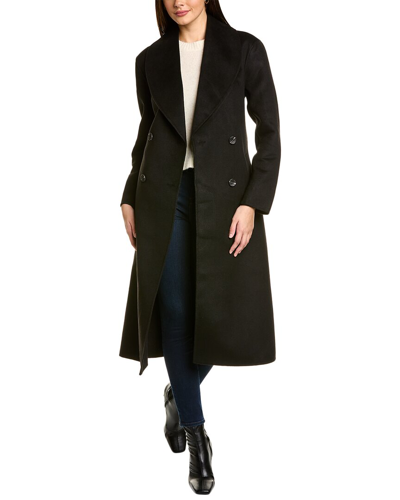 Avec Les Filles Double-face Wrap Coat In Black