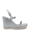 Christian Louboutin Pyraclou 110 Sandals In Silver Leather