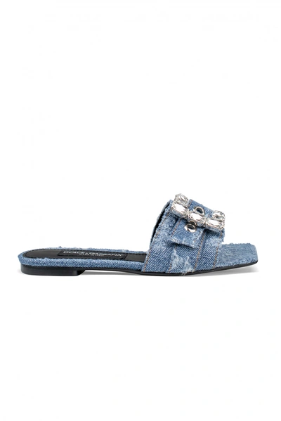 Dolce & Gabbana Denim Slides In Blue