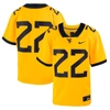 NIKE YOUTH NIKE #23 GOLD WEST VIRGINIA MOUNTAINEERS FOOTBALL GAME JERSEY