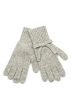 Kate Spade Women's Bow Knit Wool Gloves In Heather Gray