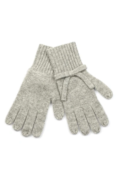 Kate Spade Women's Bow Knit Wool Gloves In Heather Gray