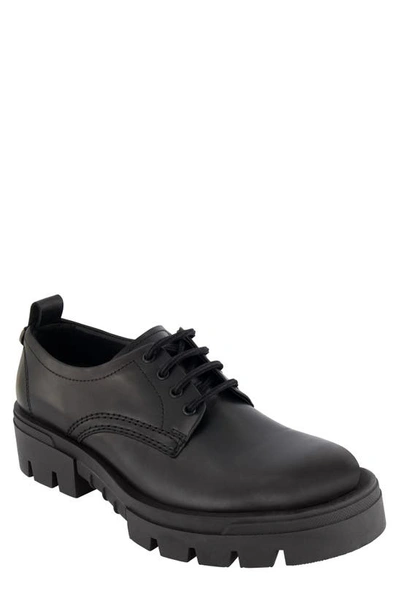 Karl Lagerfeld Leather Cap Toe Derby In Black