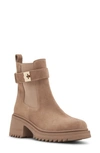 Steve Madden Gates Platform Chelsea Boot In Taupe Suede