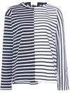 SACAI SACAI LACE BACK BRETON TOP - BLUE,0332912132048