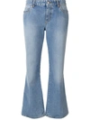 Alexander Mcqueen Embroidered Flared Jeans In Blue