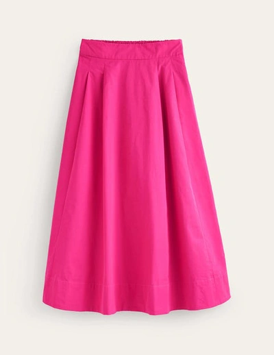 Boden Taffeta Pull-on Midi Skirt Vibrant Pink Women