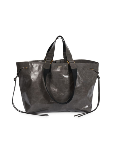 Isabel Marant Wardy Leather Tote Bag In Grey
