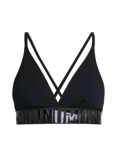 Moschino Women's Logo Triangle Bra In Black