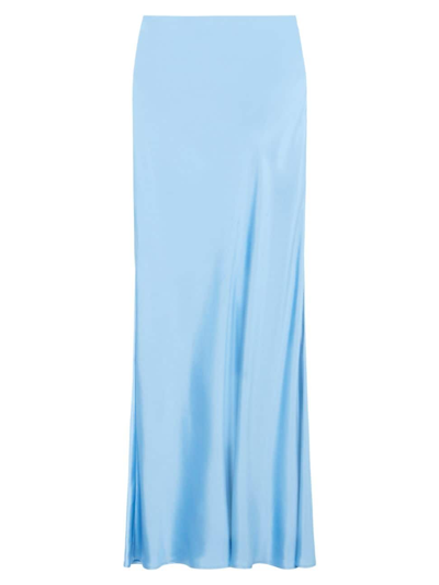 Staud Voyage Satin Maxi Skirt In Blue