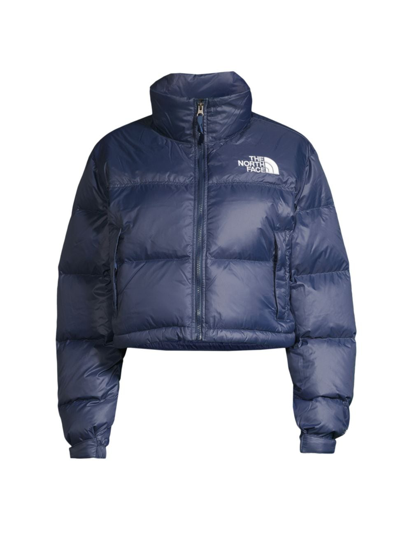 The North Face Nuptse Short Jacket In Summit Navy