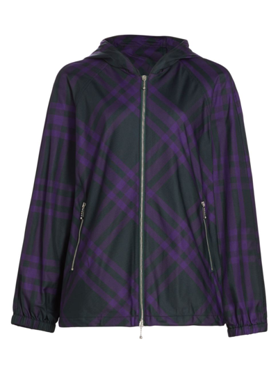 Burberry Check Regular Fit Hooded Jacket In Multicolor