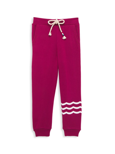 Sol Angeles Little Kid's & Kid's Waves Jogger Pants In Cranberry